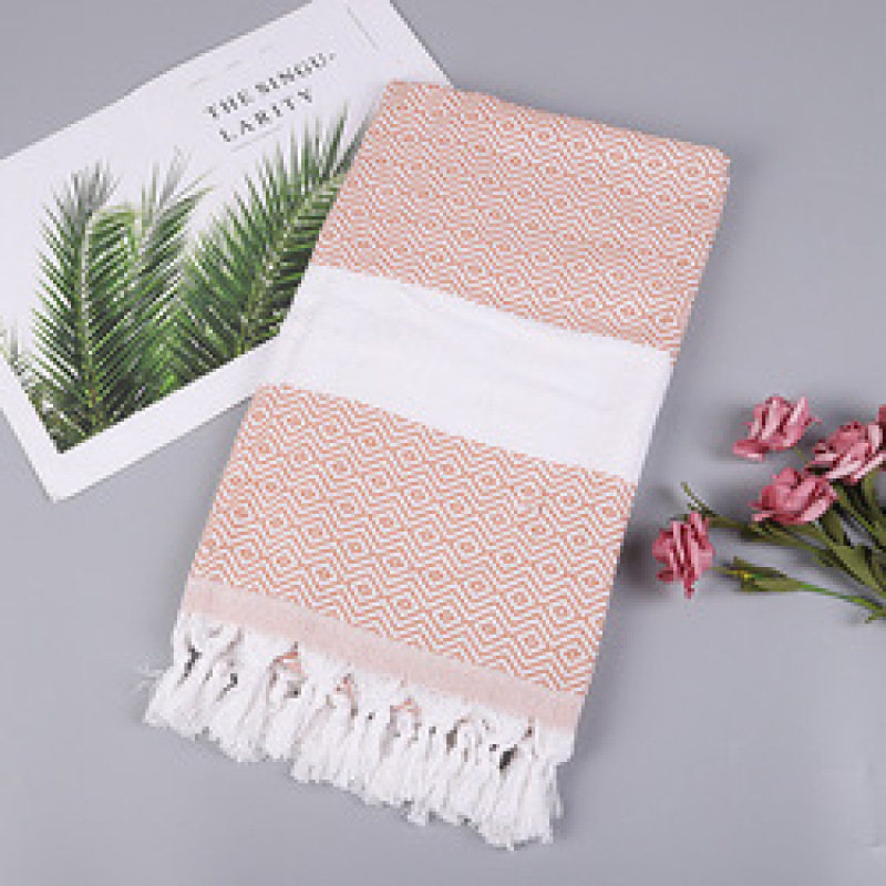 High Quality Turkish Beach Towel, Soft Cotton Polyester Beach Towels for Travel with Tassel#
