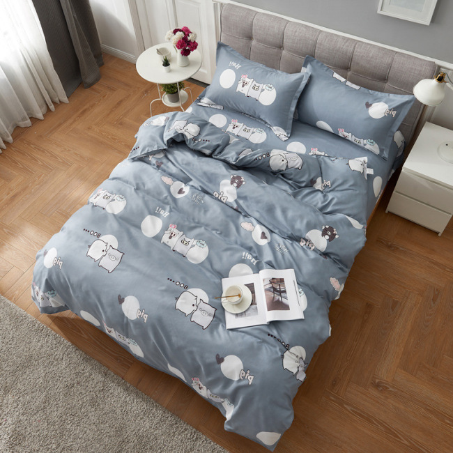 4 Piece Suit Bedding Set Baby Bedsheet, 1.2M 1.8M Cartoon Skin-Friendly Bedding Sets/