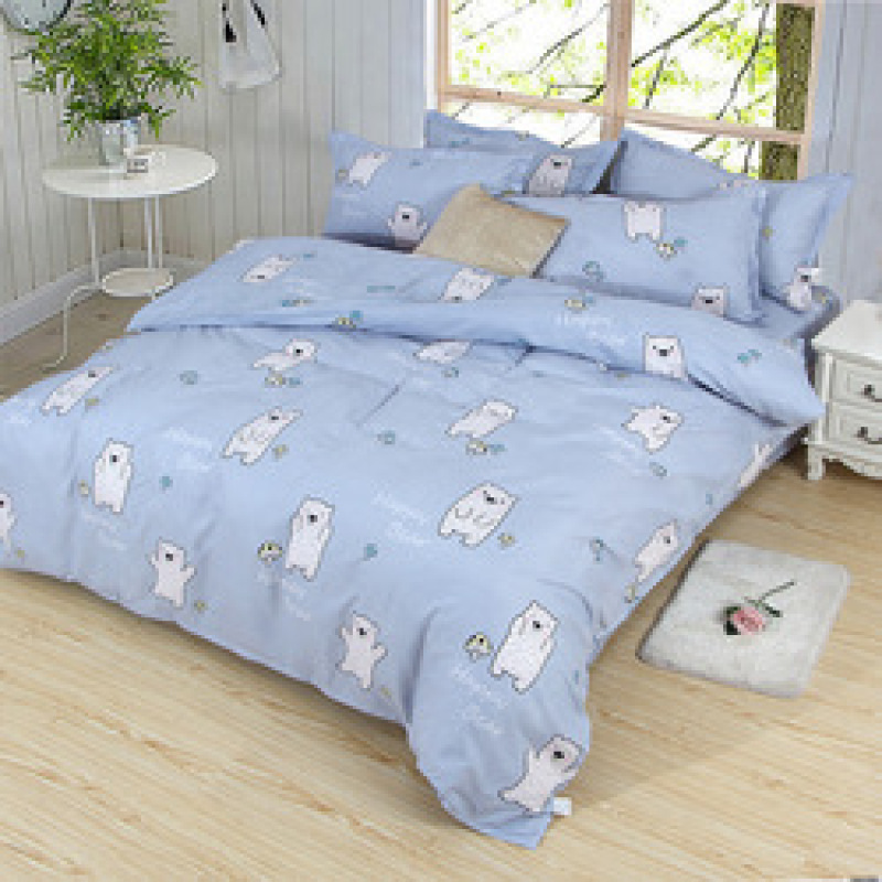 4 Piece Suit Bedding Set Baby Bedsheet, 1.2M 1.8M Cartoon Skin-Friendly Bedding Sets/