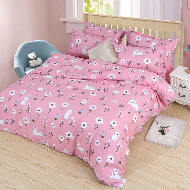 4 Piece Suit Bedding Set Baby Bedsheet, 1.2M 1.8M Cartoon Skin-Friendly Bedding Sets/