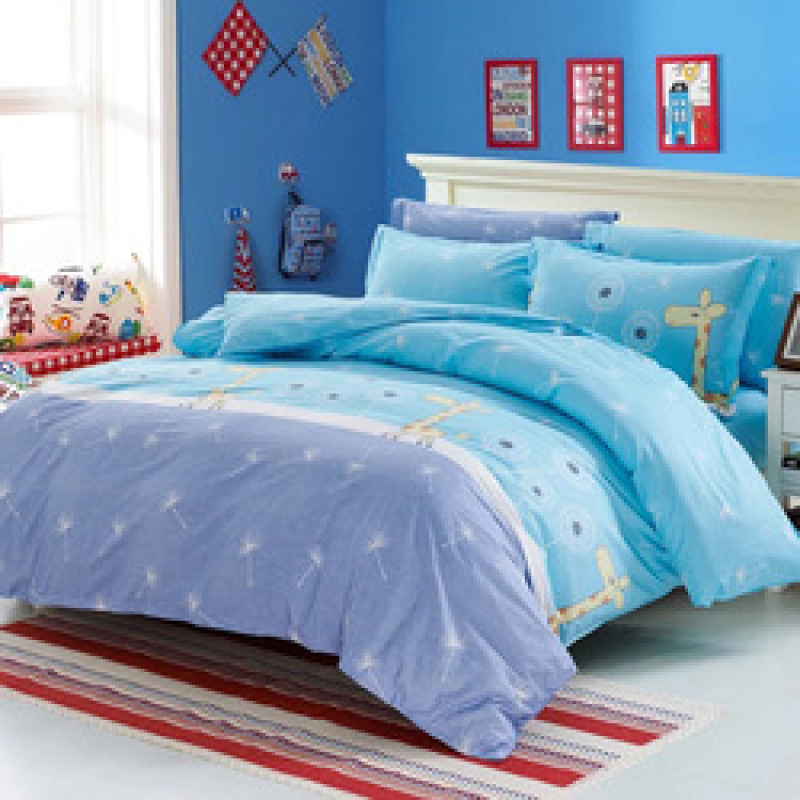 4 Piece Suit Bedding Set Baby Bedsheet, 1.2M 1.8M Cartoon Skin-Friendly Bedding Sets/