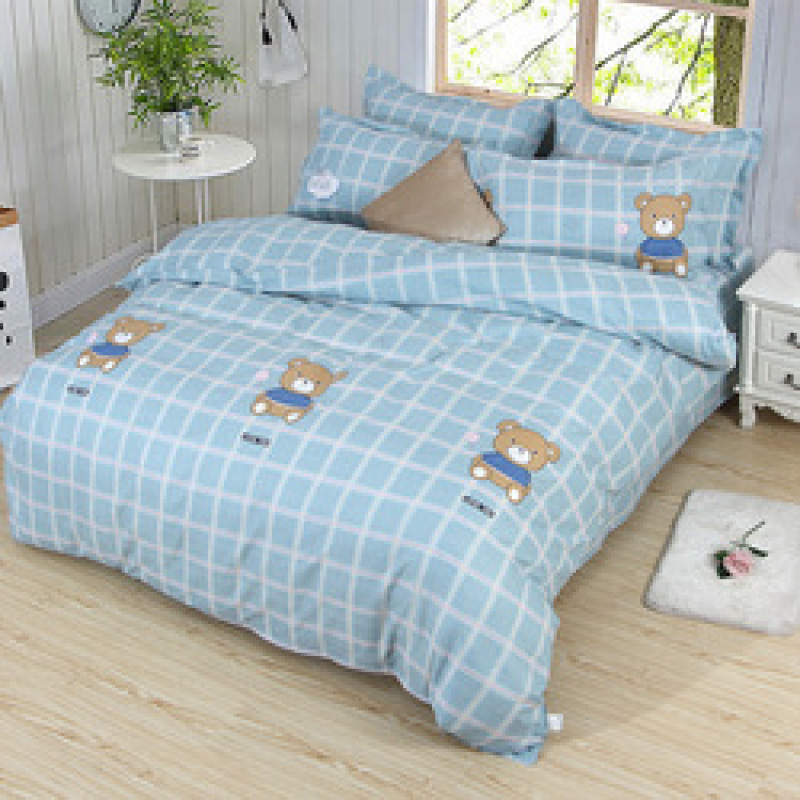 4 Piece Suit Bedding Set Baby Bedsheet, 1.2M 1.8M Cartoon Skin-Friendly Bedding Sets/