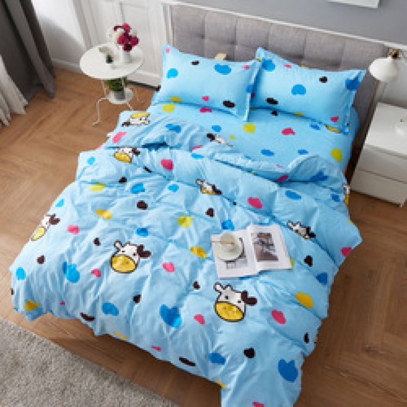 4 Piece Suit Bedding Set Baby Bedsheet, 1.2M 1.8M Cartoon Skin-Friendly Bedding Sets/