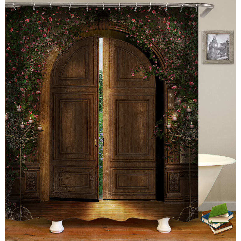 Drop Shipping Elegant   Flower Polyester Fabric Shower Curtains Flower Shower Curtain Watercolor Floral Digital Printing 72X72 /