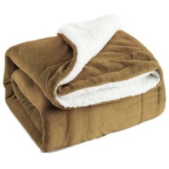 Two-Sided Living Sherpa Blankets, Extra Thick Warm Sofa Blanket / Couch Blanket Made Of Sherpa And Fleece /