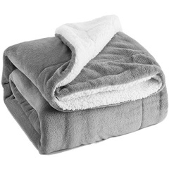 Two-Sided Living Sherpa Blankets, Extra Thick Warm Sofa Blanket / Couch Blanket Made Of Sherpa And Fleece /