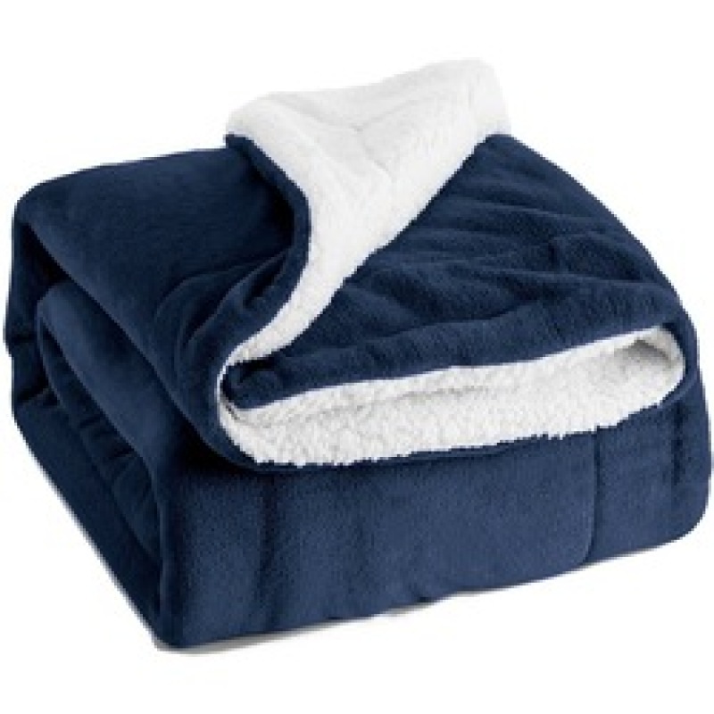 Two-Sided Living Sherpa Blankets, Extra Thick Warm Sofa Blanket / Couch Blanket Made Of Sherpa And Fleece /