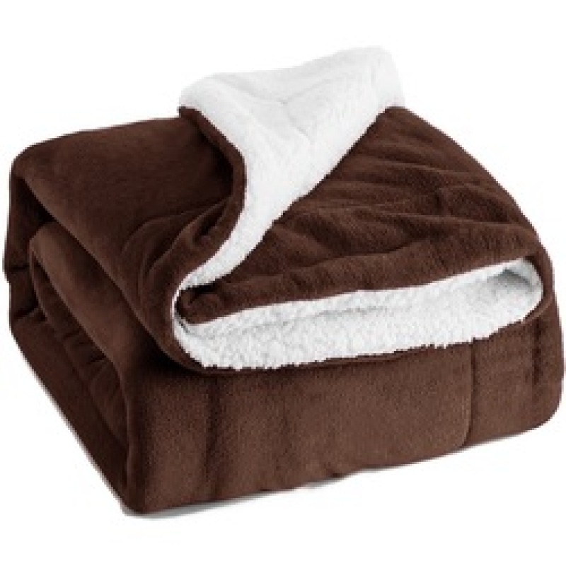 Two-Sided Living Sherpa Blankets, Extra Thick Warm Sofa Blanket / Couch Blanket Made Of Sherpa And Fleece /
