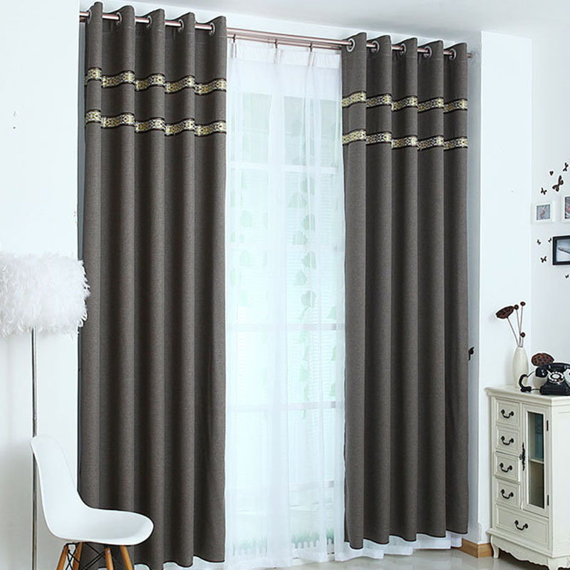 Solid color faux linen wholesale european curtain fabric bedroom curtain and drapes