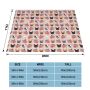 French Bulldog Faces Pink Cute Dog Blanket Flannel Textile Breathable Lightweight Throw Blankets for Home Outdoor Bedspread/