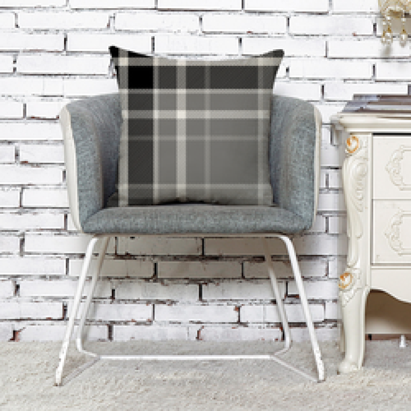 Hot Sale Linen Cotton Cushion Cover, Black White Plaid Cushion Covers Decorative Home/