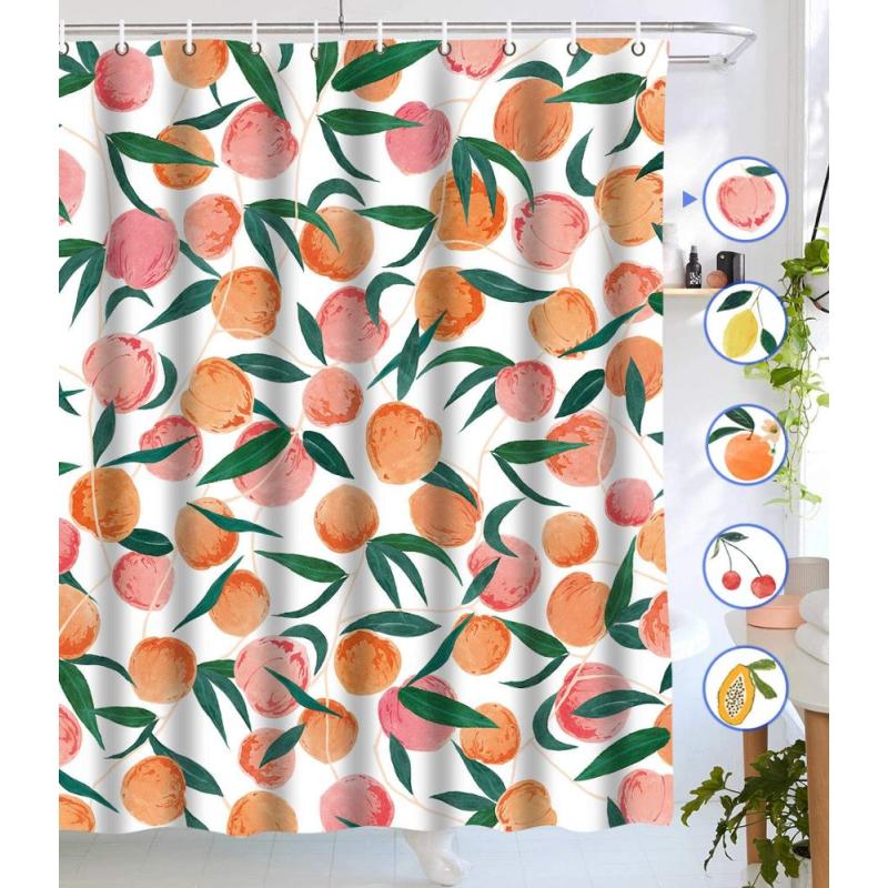 Orange Pattern Print Shower Curtain Bathroom, Cortinas De Ducha/Kid Shower Curtain