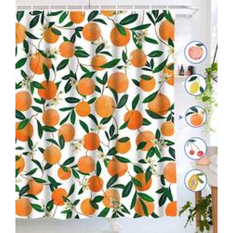 Orange Pattern Print Shower Curtain Bathroom, Cortinas De Ducha/Kid Shower Curtain