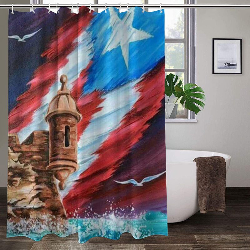 2022 Heavyweight Shower Curtain With Hooks, Designers Waterproof Customized Shower Curtains Set Bathroom