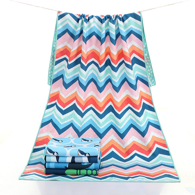 OEM Waffle Microfiber Beach Towel, Super Soft Sand Free Printing Beach Towel #