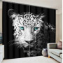 Black White Leopard Modern 3D Painting Blackout Curtains,Office Room Living Room Curtain Fashion Designs Door Curtains Printed$