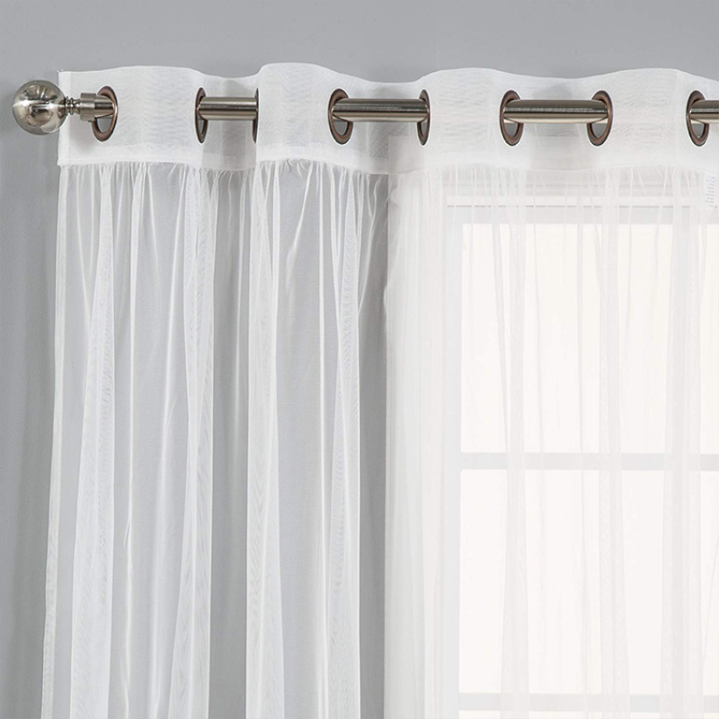 one way vision curtains cortinas black out white sheer curtain