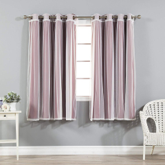 one way vision curtains cortinas black out white sheer curtain