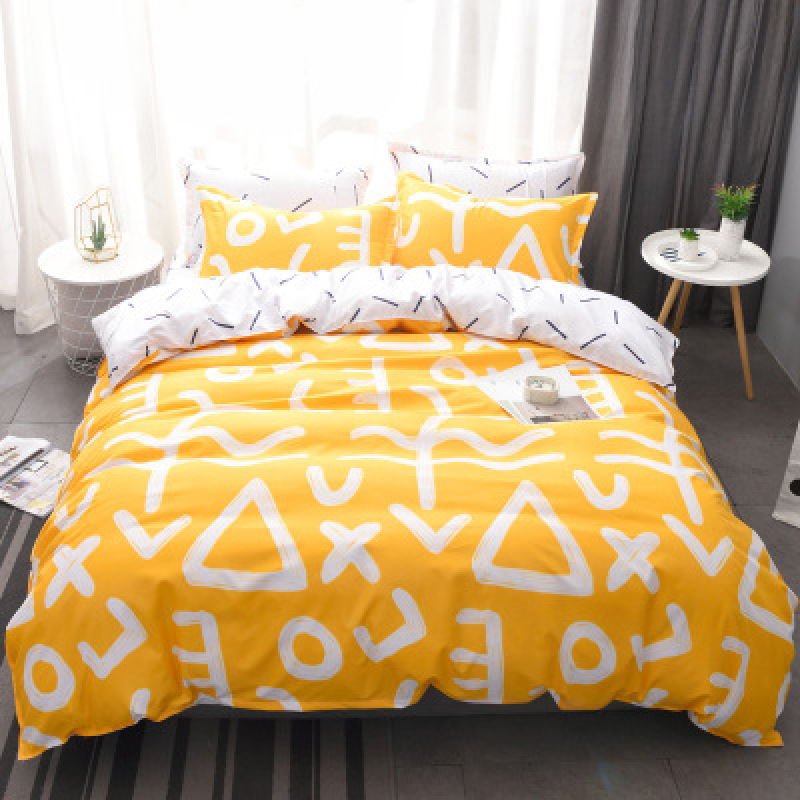 Striped Stitching Four-Piece Set Of Cotton Skin-Friendly Cotton Bedding, Four-Piece Set Of Fashionable /