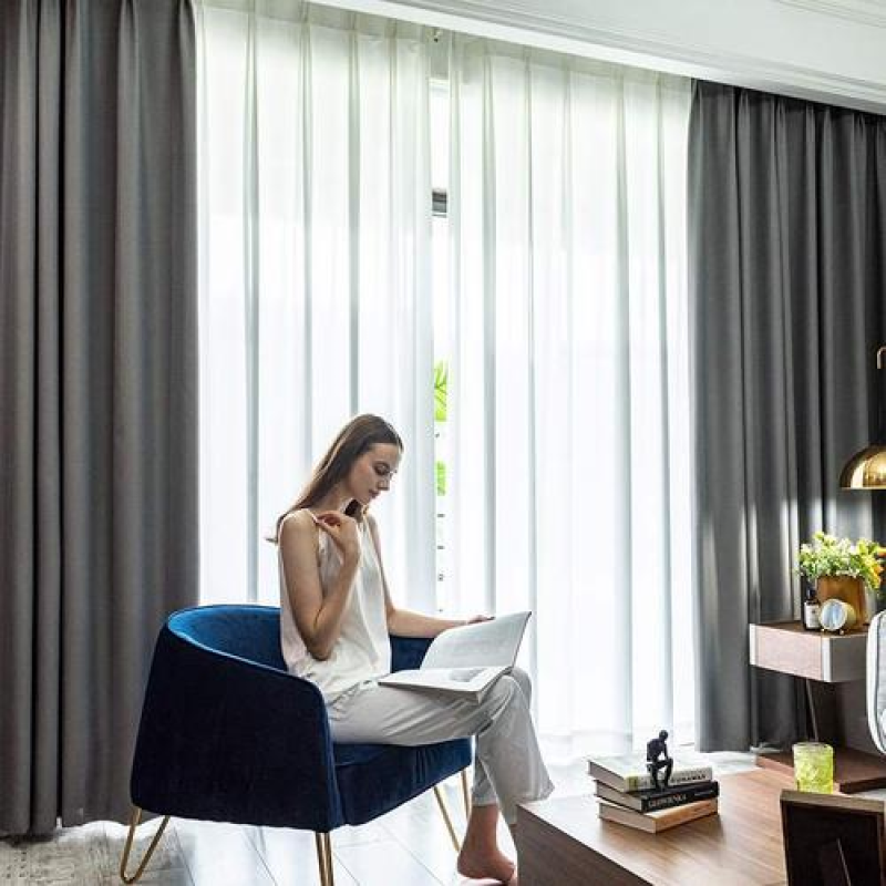 Amazon hot selling high shading curtain,Cheap 42*84 Inch Readymade Solid Blackout Curtain For Living Room/