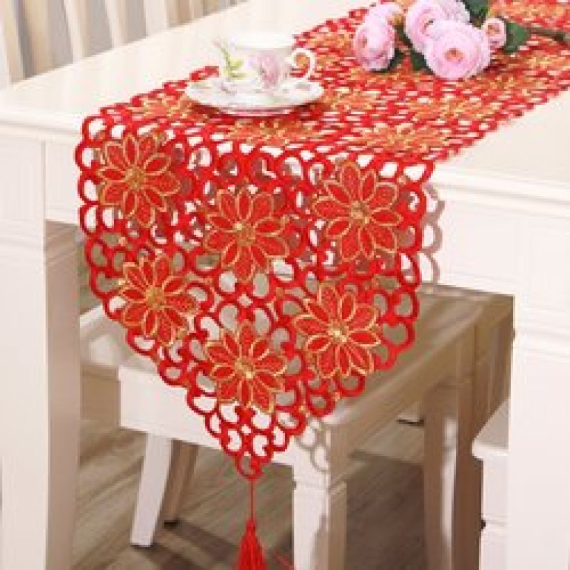 Wholesale Embroidered Farmhouse Floral Table Decorations table mats and runners for Wedding Party Bridal Kitchen Dinning Decor