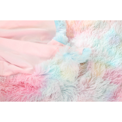 Winter Warm Blankets For Bed Fluffy Long Plush Rainbow Throw Blanket Coral Fleece Bedspread Bed Cover Birthday Christmas Gift/