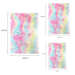 Winter Warm Blankets For Bed Fluffy Long Plush Rainbow Throw Blanket Coral Fleece Bedspread Bed Cover Birthday Christmas Gift/