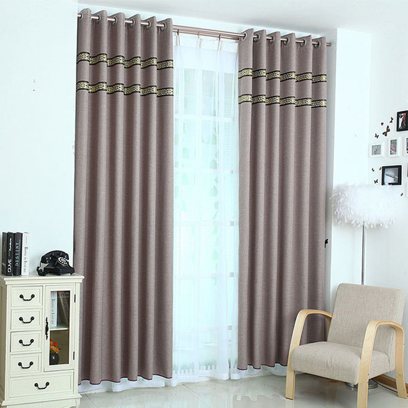 Elegant window decoration  Faux Linen Ready Made Solid Color Sheer Curtains For Living room