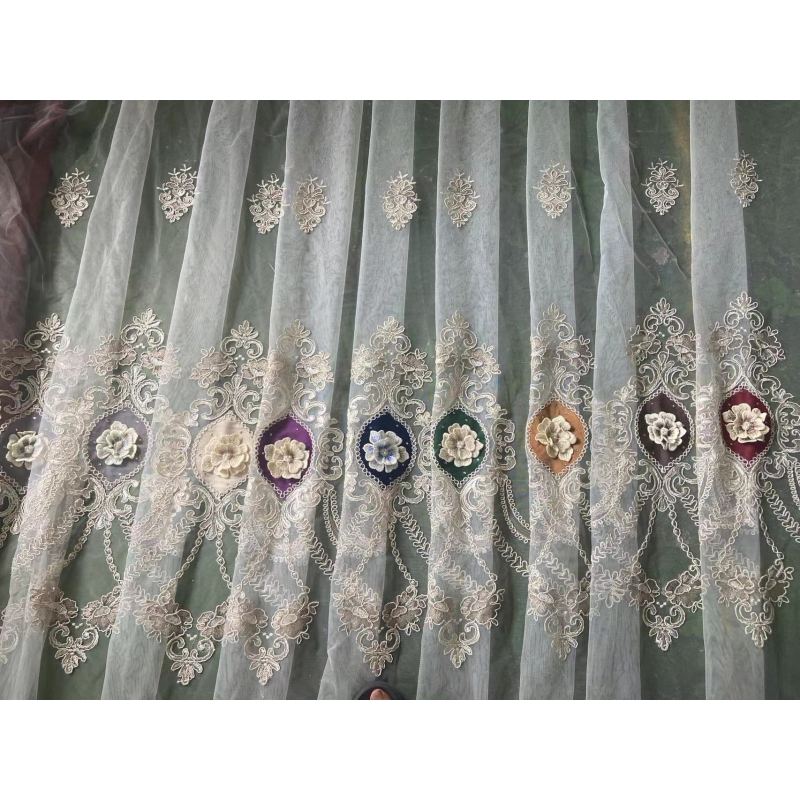 Good Quality Turkish Curtain Cloth, Elegant Embroidery Rideaux/