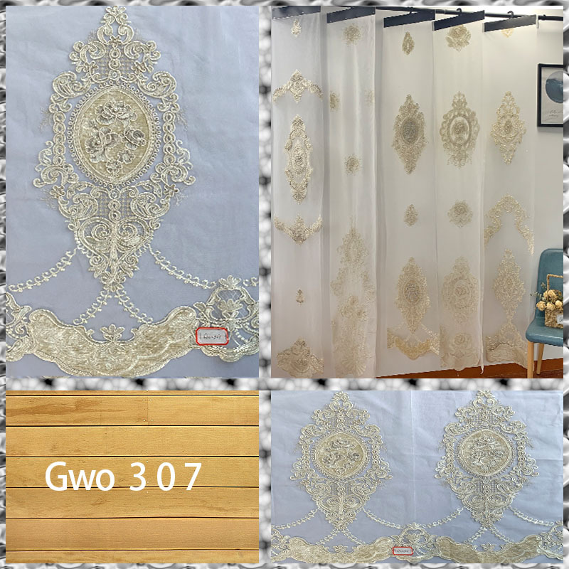 Good Quality Turkish Curtain Cloth, Elegant Embroidery Rideaux/