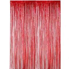 Party Backdrop Decorations Shimmer Curtains Metal Fringe Metallic Silver Curtains 2M Foil Curtain Birthday Wedding Christmas