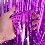 Party Backdrop Decorations Shimmer Curtains Metal Fringe Metallic Silver Curtains 2M Foil Curtain Birthday Wedding Christmas