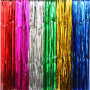 Party Backdrop Decorations Shimmer Curtains Metal Fringe Metallic Silver Curtains 2M Foil Curtain Birthday Wedding Christmas