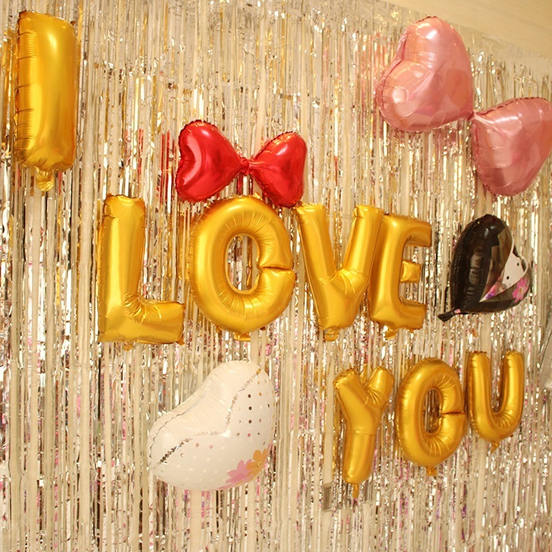 Party Backdrop Decorations Shimmer Curtains Metal Fringe Metallic Silver Curtains 2M Foil Curtain Birthday Wedding Christmas