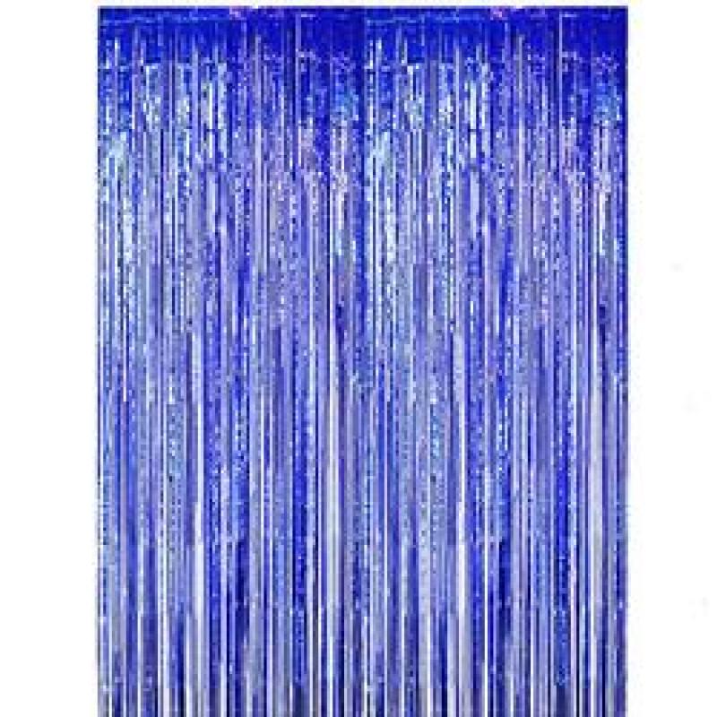 Party Backdrop Decorations Shimmer Curtains Metal Fringe Metallic Silver Curtains 2M Foil Curtain Birthday Wedding Christmas