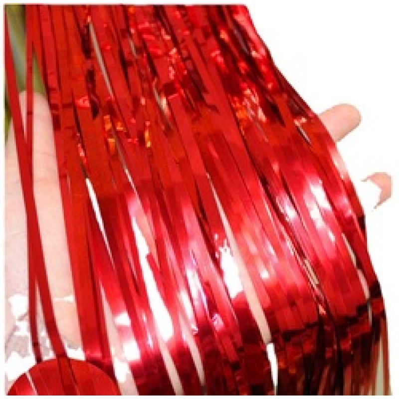 Party Backdrop Decorations Shimmer Curtains Metal Fringe Metallic Silver Curtains 2M Foil Curtain Birthday Wedding Christmas
