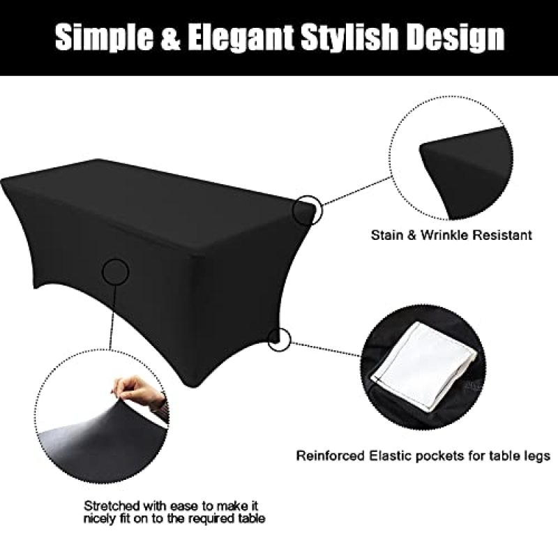 Wedding Spandex Table Cover polyester 52x52 fitted plain Table Cloth spandex fitted tablecloth rectangular gray