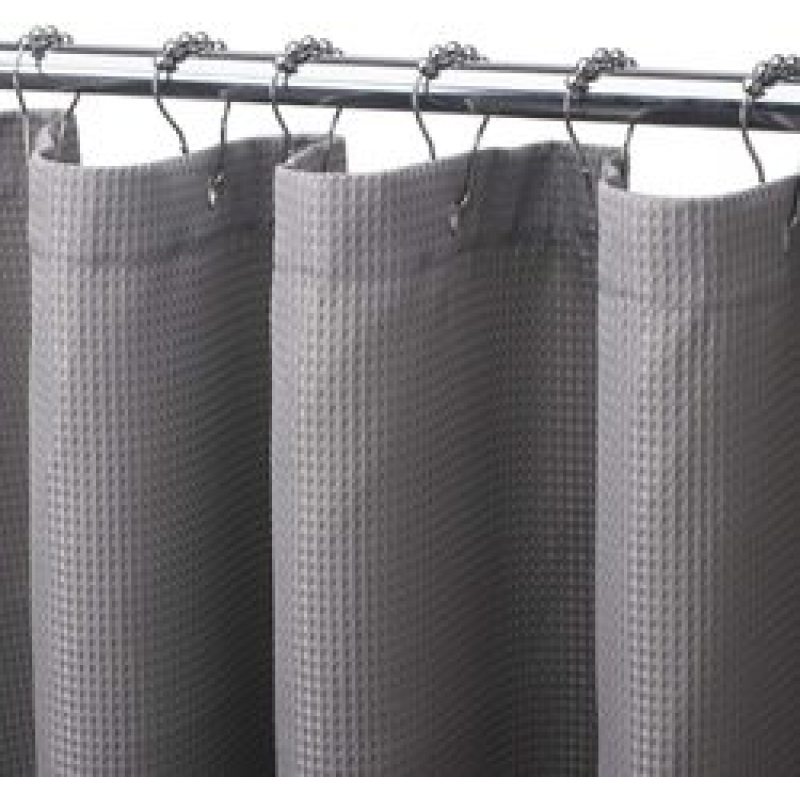 Wholesale Custom Polyester Waterproof Pattern Printing Shower curtain,Heavy Duty Waffle Grey Fabric Shower Curtain for Hotel/