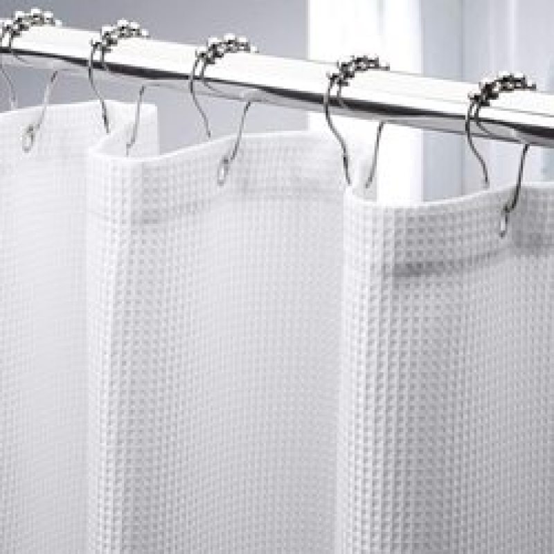 Wholesale Custom Polyester Waterproof Pattern Printing Shower curtain,Heavy Duty Waffle Grey Fabric Shower Curtain for Hotel/