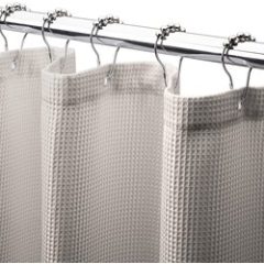 Wholesale Custom Polyester Waterproof Pattern Printing Shower curtain,Heavy Duty Waffle Grey Fabric Shower Curtain for Hotel/