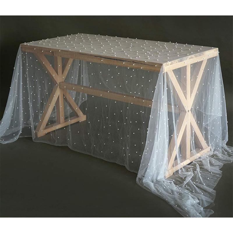 Hot Selling  White Pearl Wedding Arch Decorations Table Line Table Runner For Romantic Bridal Shower Table Wedding