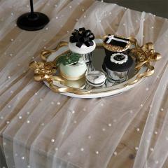 Hot Selling  White Pearl Wedding Arch Decorations Table Line Table Runner For Romantic Bridal Shower Table Wedding