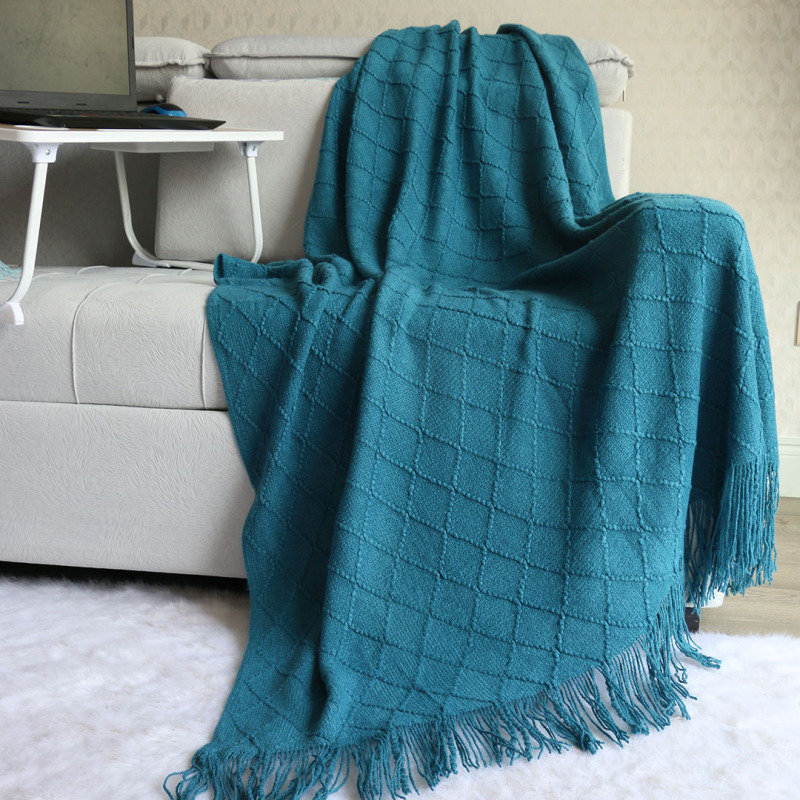 Nordic Knit Plaid Blanket Super Soft Bohemia Blanket For Bed Sofa Cover Bedspread Plaid On The Sofa Decor Blankets With Tassel