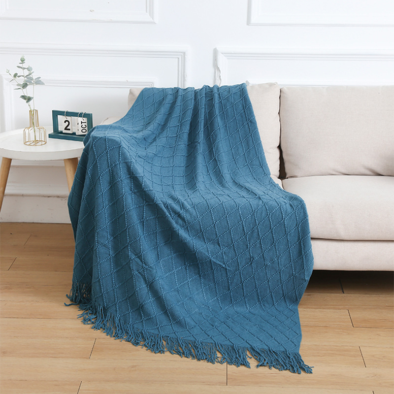 Nordic Knit Plaid Blanket Super Soft Bohemia Blanket For Bed Sofa Cover Bedspread Plaid On The Sofa Decor Blankets With Tassel