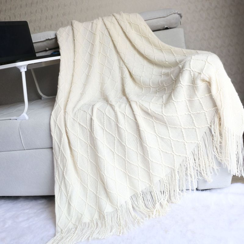 Nordic Knit Plaid Blanket Super Soft Bohemia Blanket For Bed Sofa Cover Bedspread Plaid On The Sofa Decor Blankets With Tassel