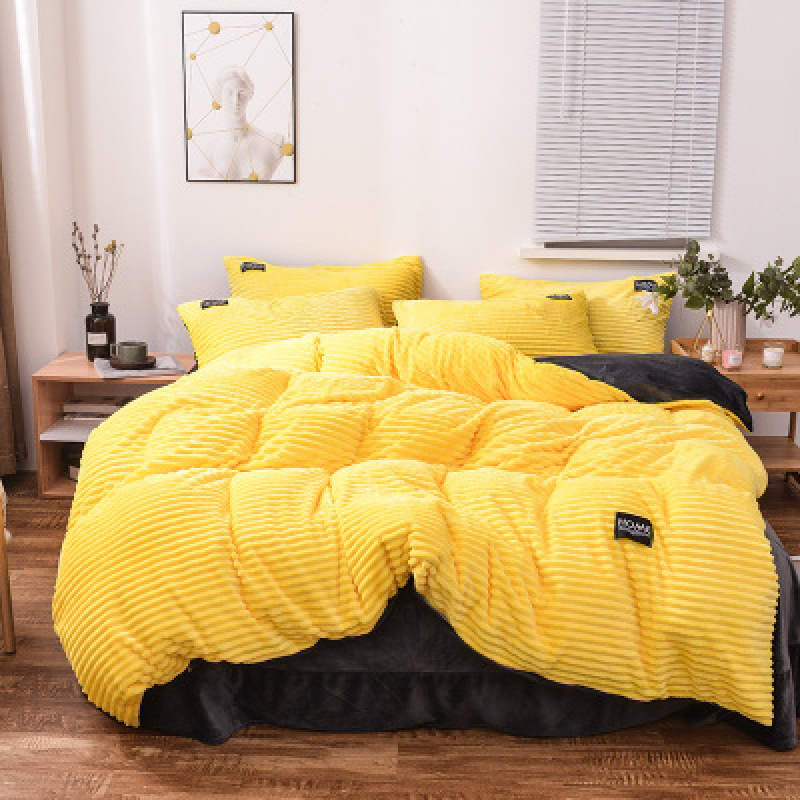 Explosion Style Magic Velvet Four-Piece Net Red, Double-Sided Velvet Crystal Velvet Kit Bedding Home Textiles /