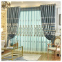 Wholesale custom European style chenille fabric curtains,  luxury semi-shade flat embroidered curtain/