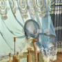 Wholesale custom European style chenille fabric curtains,  luxury semi-shade flat embroidered curtain/