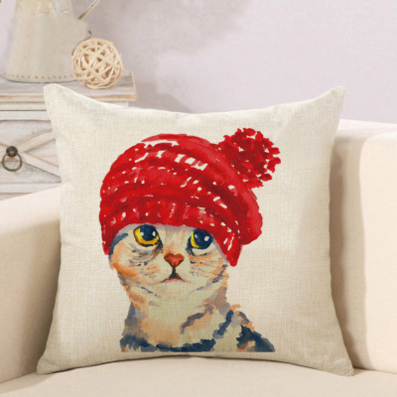 Listening To The Music Of The Cat Sofa Car Pad Waist, Cotton And Cat Cat Pillow Pillowcase Explosion Models /