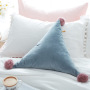 Cheap tassels polyester plush Solid Color Japanese and Korean style PP cotton filling 330g 50*50*50cm triangle pillow Cushion